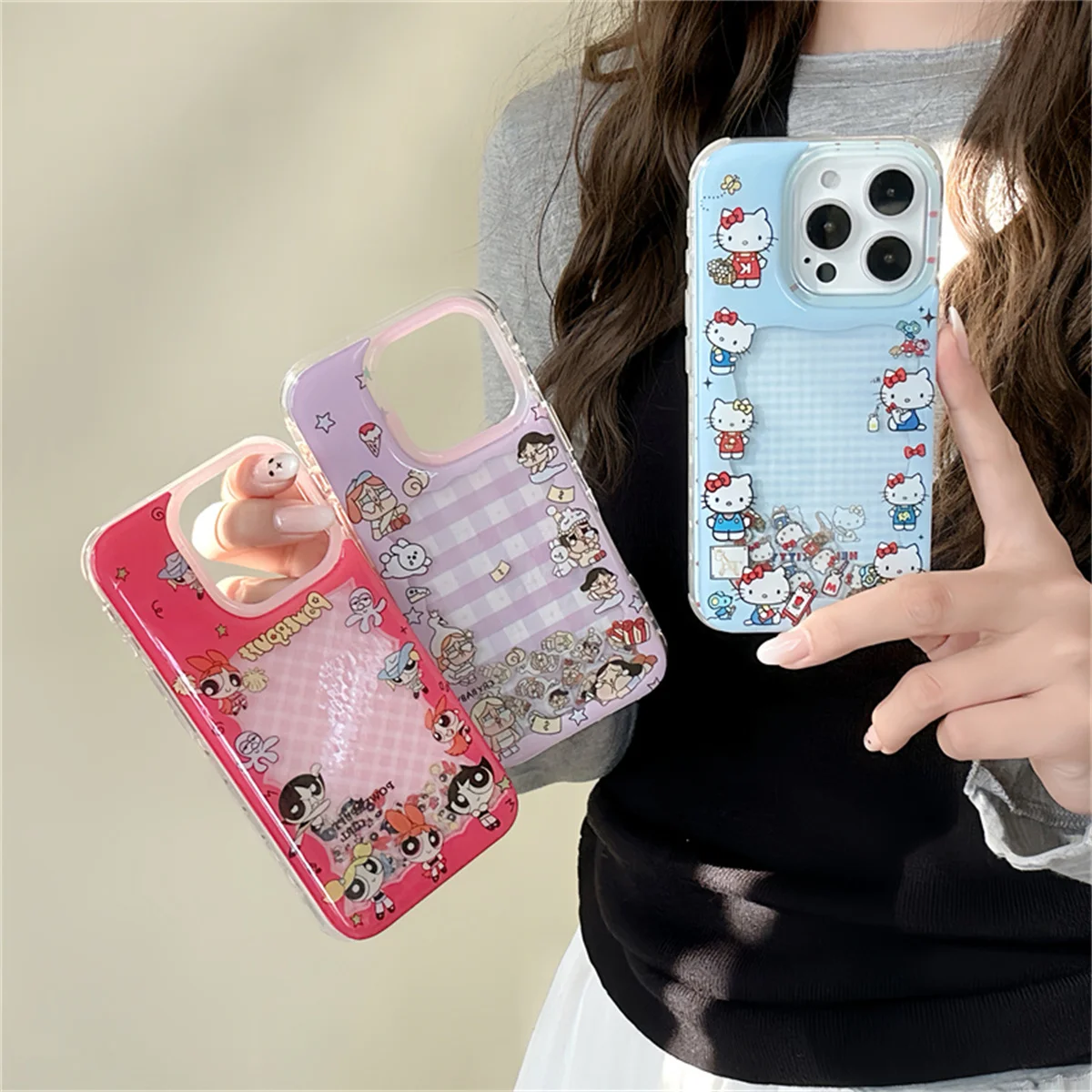 

Kawaii Cartoon Hellokitty Phone Case For iPhone 16 Pro 15 14 Pro Max Cover Shockproof Cute Protective Cases Lovely Covers