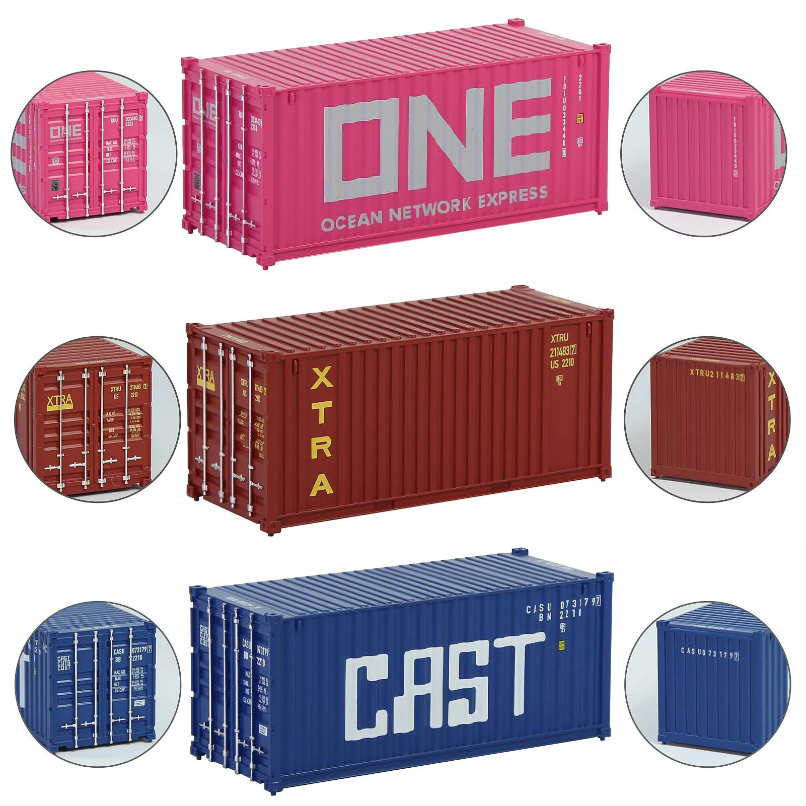 1 Unit HO Gauge 20' Shipping Container 1:87 20ft Cargo Box Evemodel Container C8726