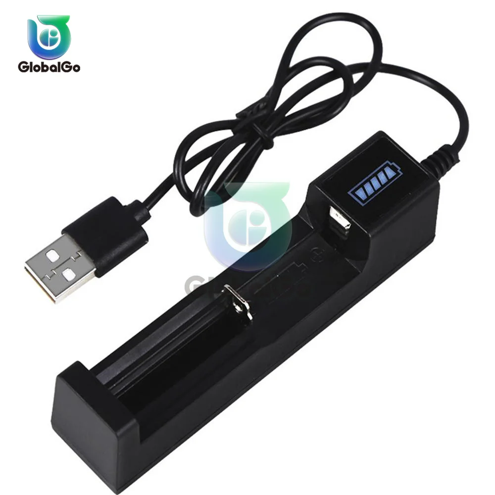 Universal 1 Slot Battery USB Charger Adapter LED Smart Chargering for Rechargeable Batteries Li-ion 18650 26650 14500 Charger