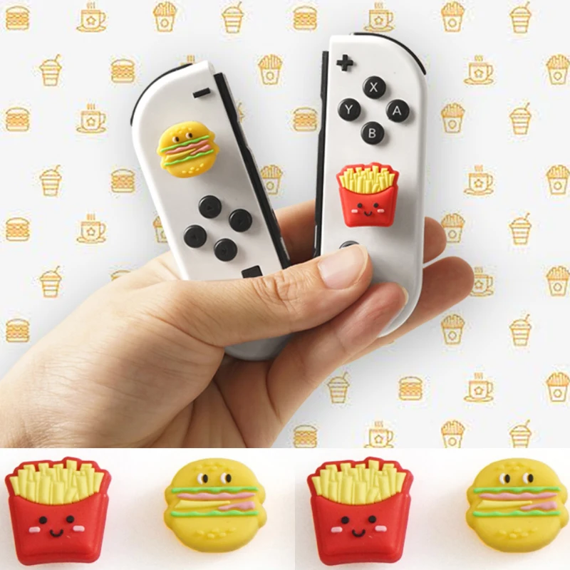 Hamburger Chip Silicone Soft Thumb Stick Grip Cap Joystick Protective Cover For Switch NS Oled/Lite Joy-con Thumbstick Case