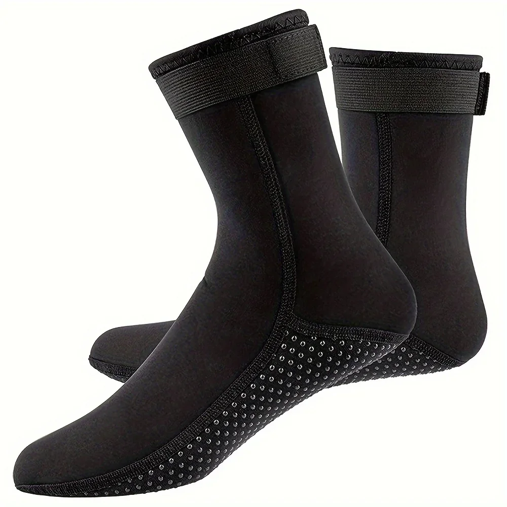 Chaussettes en néoprène 3mm, chaussures de combinaison antidérapantes, palmes de natation, bottes de plage élastiques, chaussettes chaudes pour la plongée en apnée et la plongée