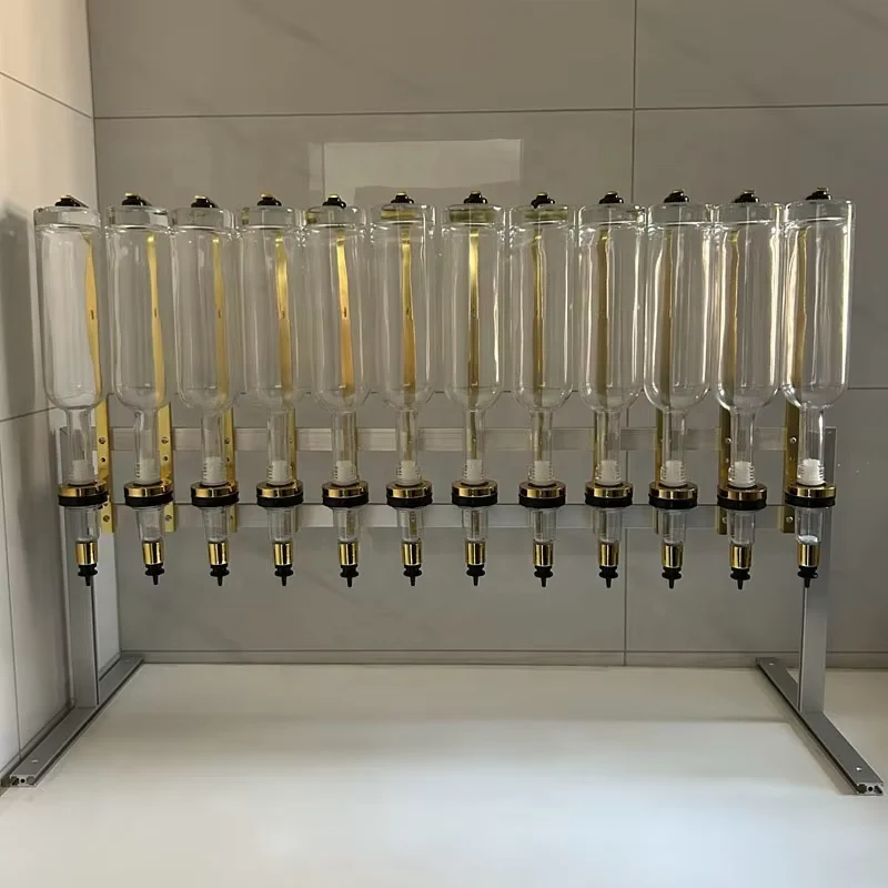 Modern Design 12-Head Perfume Filling Machine Display Rack 375ml 500ml 750ml Table Stand with Portable Feature for Perfume Bar