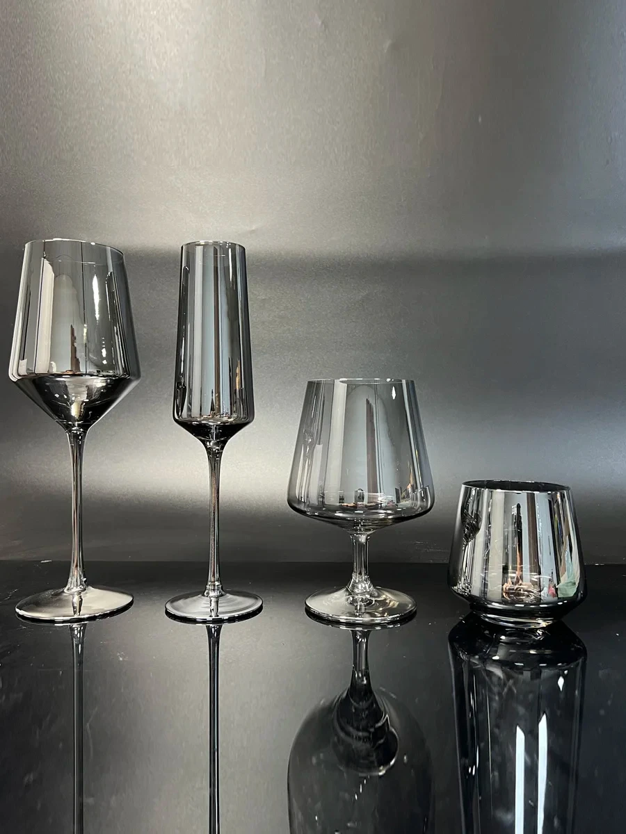 

Smoked Grey Champagne Glasses Crystal Glasses Cup Red Wine Glasses Whiskey Brandy Glasses Exclusive Barware Sample Glasse