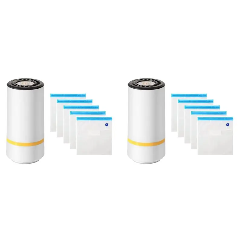 AT63-2X USB Rechargeable Electric Air Pump With Filament Vacuum Storage Bag - Quick,One-Key Operation