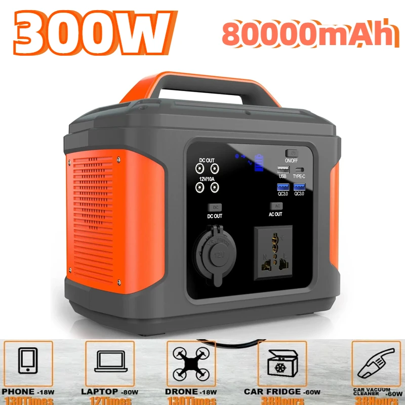 Estación de energía portátil 300W 80000mAh 110V/220V generador Solar LiFePO4 banco de energía móvil de emergencia al aire libre para Camping en casa