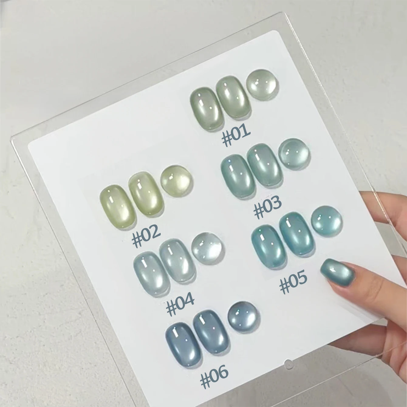 1 قطعة WS هالوين الأظافر الصيف الخريف الأظافر الجليد شفافة الأزرق العميق الزجاج حبة القط العين هلام طلاء الأظافر 2025 فلاش شعبية هلام