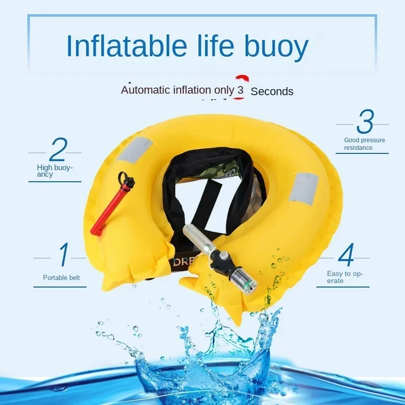 Automatic Inflatable Life Buoy, Fishing Waist Belt, Lifesaving Belt Type, Safety Life Jacket, Portable Swimming Buoyant, Adult