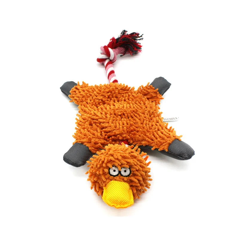 Funny Creative Duck Plush Dog Toys with Rope Durable Training Squeak Chew Small Medium Dogs Toy Pet Sounding Accessories Gift