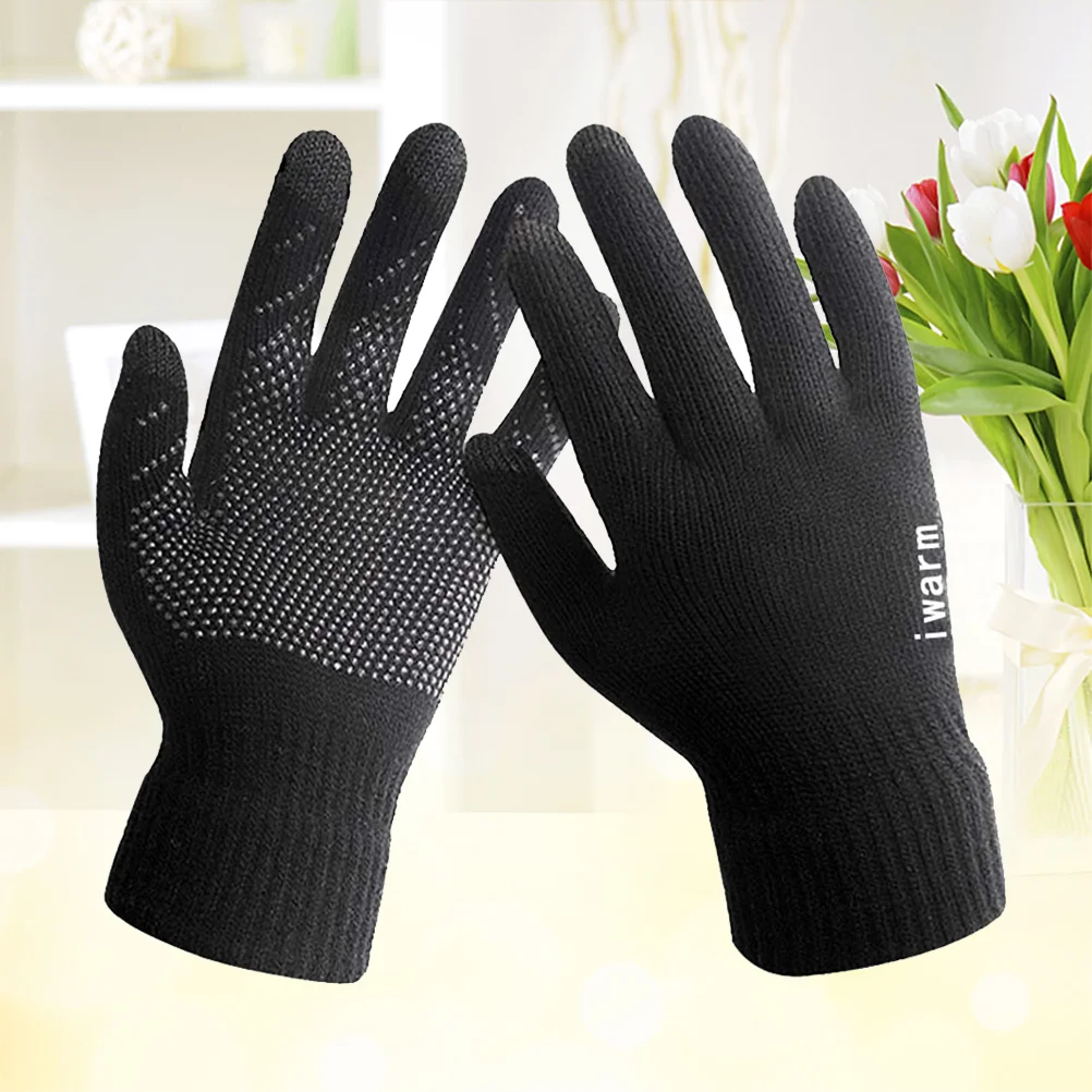 Elastic Cuff Gloves Unisex Universal Companion for Winter Biking Touch Screen Whole Palm