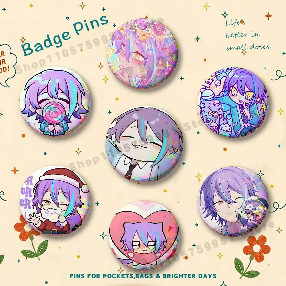Pjsekai Rui K-Kamishiro Brooches for Bag Decor Jewelry Accessories Gift 25/32/44/58/75mm Round Cartoon Badges
