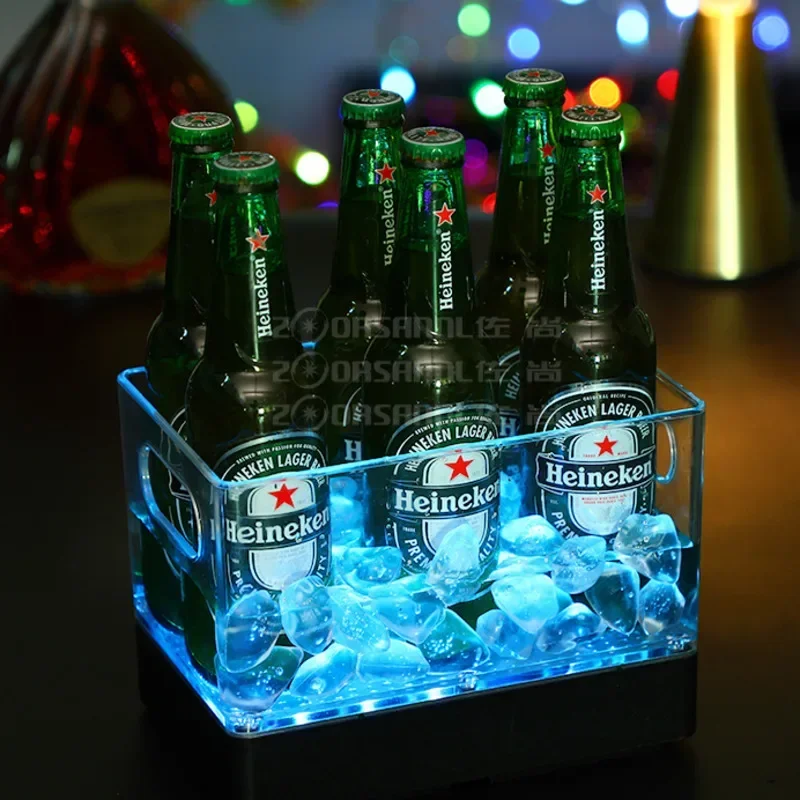 

Luminous Ice Champagne Ice Bucket LED Transparent Acrylic Beer Bar Attracts Customers Gathering Carnival Christmas Festival
