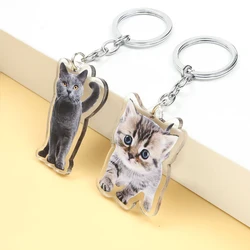 Lovely Cat Series Acrylic Keychain Bag Decoration Pendant For Men Women Pet Themed Key Ring Souvenirs Gifts For Cat Lovers