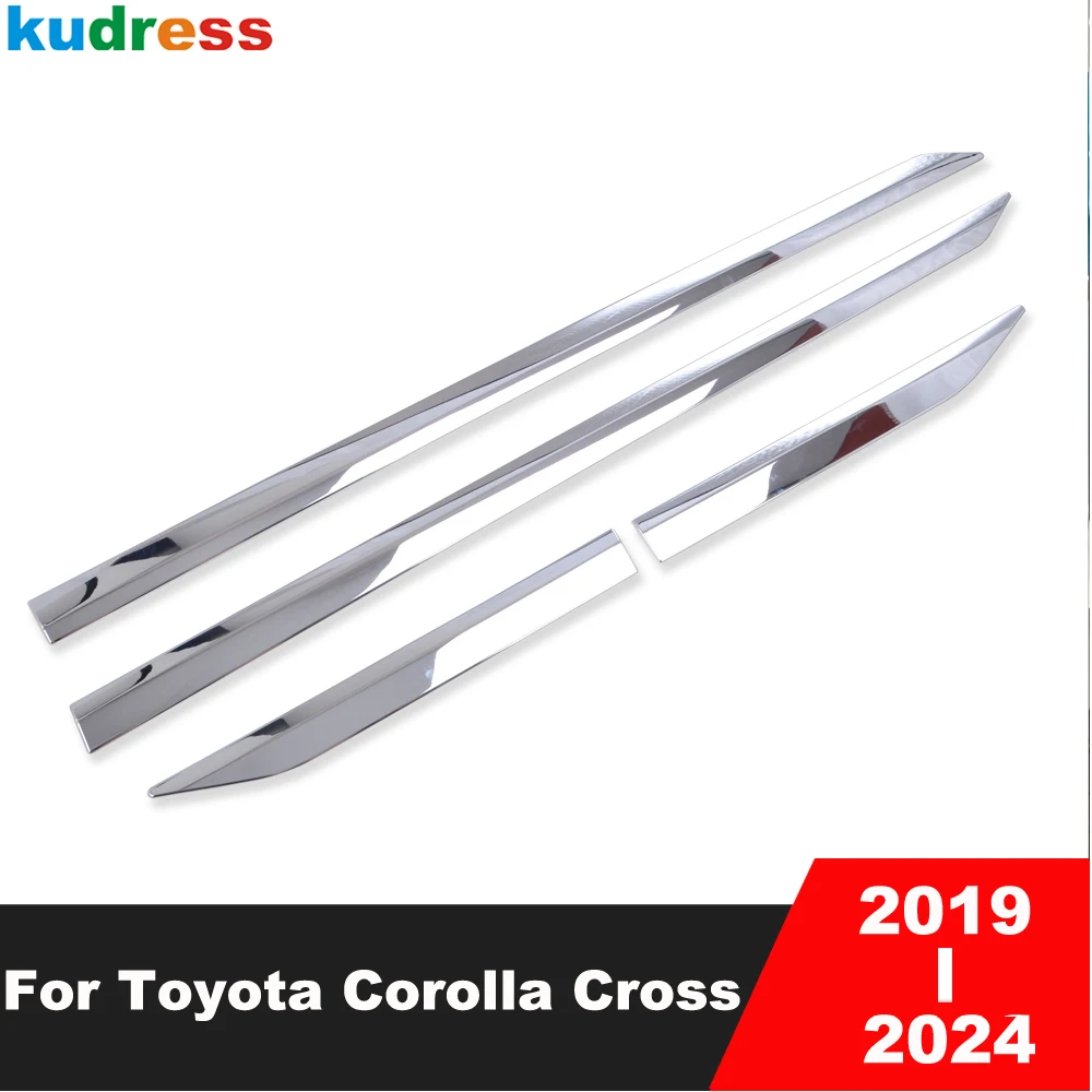 Car Side Door Body Trim For Toyota Corolla Cross 2019-2022 2023 2024 2025 Chrome Door Streamer Panel Molding Strips Accessories