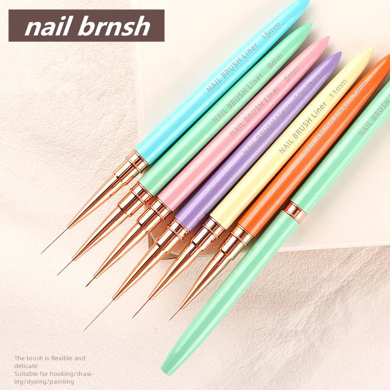 1/6 pièces Nail Art Liner ensemble pinceaux Gel brosse à ongles Gel vernis à ongles peinture brosse dessin Nail Art Design brosse stylo