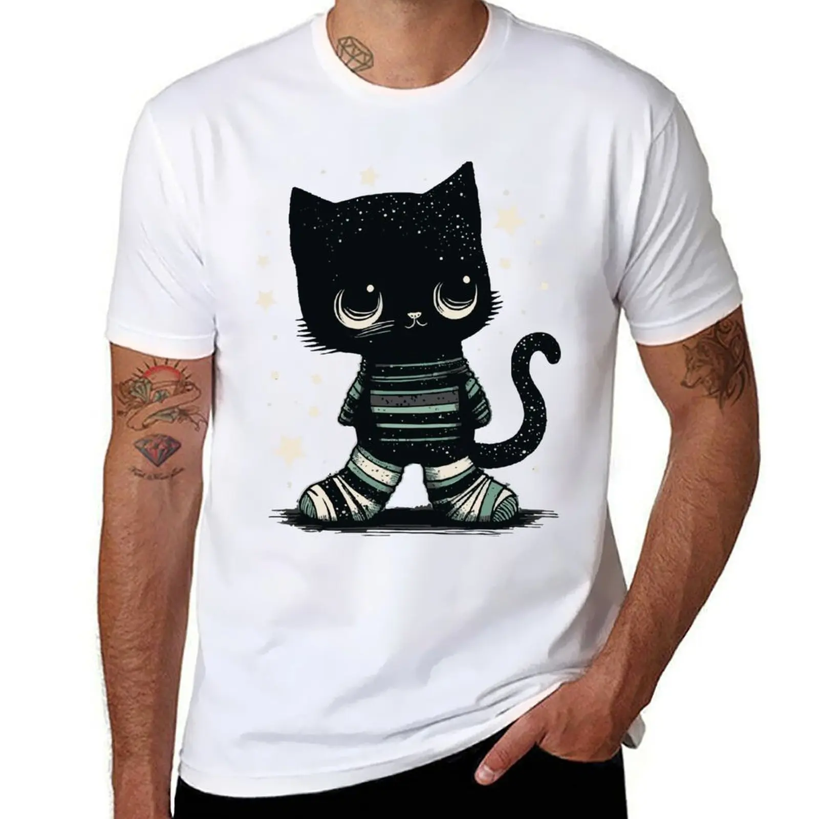

space cat 1 T-Shirt t shirts designer t shirt custom print t shirts for man pack cotton T-shirt