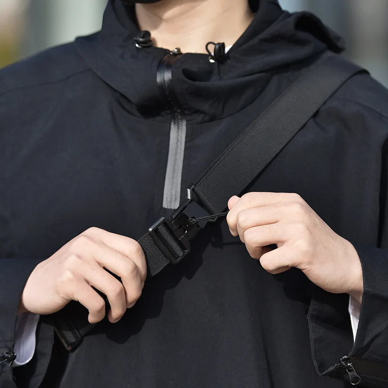 New Trendy Black Chest Bag Men's Oxford Cloth Small Shoulder Bag Crossbody Teenager Boy Sports Lightweight Waterproof Waist Bag