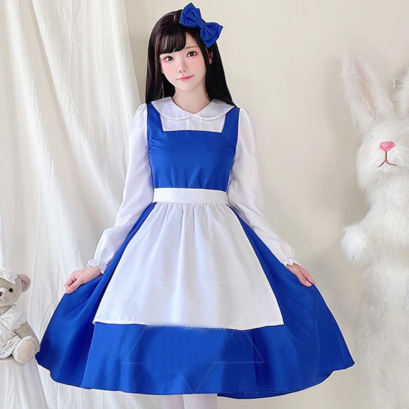 

Cat Sky Blue Alice Maid Outfit Japanese Anime Loli Maid Cosplay Maid Dress Princess Dress