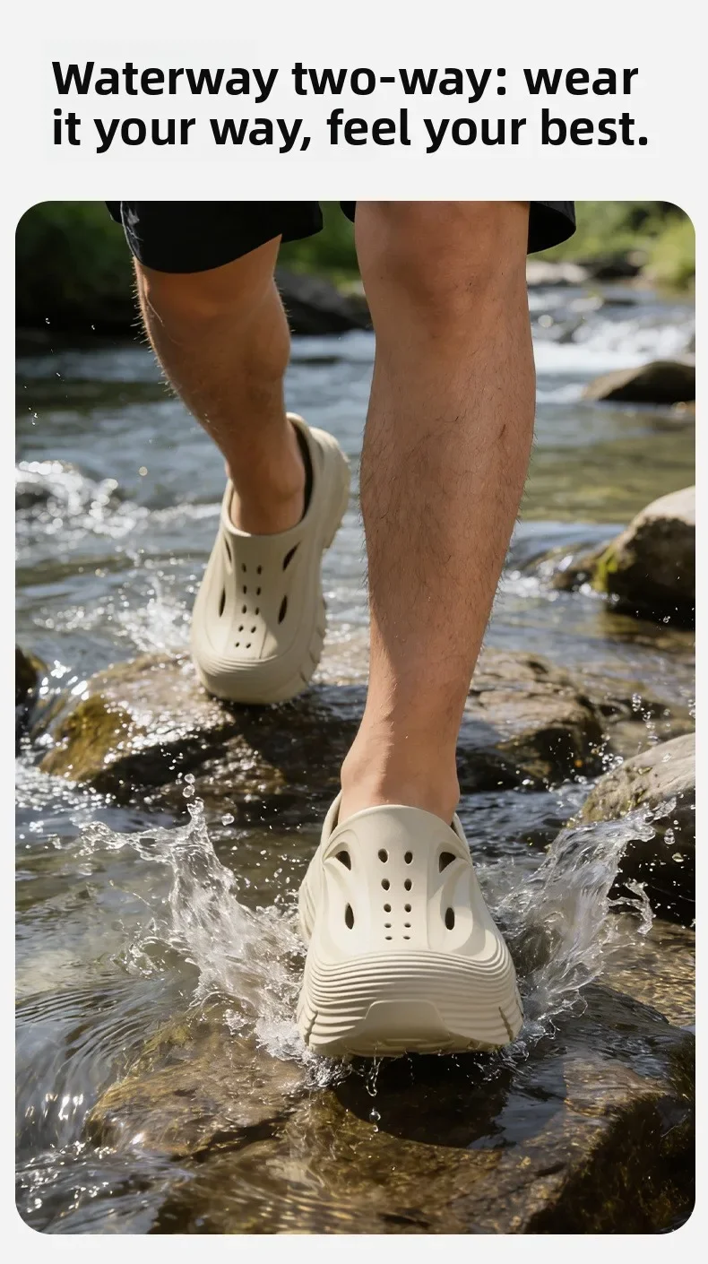 Rutschfeste Lochschuhe für Herren, Sommer 2026, neue Deodorant-Schuhe mit Schmutzgefühl, Outdoor-Sport-EVA-Sandalen, coole Herren-Hausschuhe – Detail 7