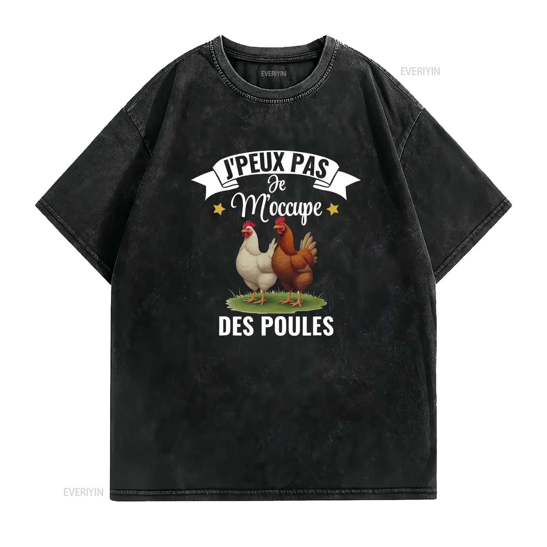 Funny Chicken Farmer T Shirt Back Print Poultry Care Design All Season Casual Round Neck for Backyard Hen Garden Farming