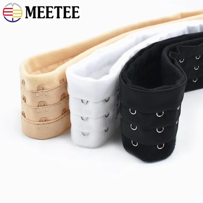 1/2/4Y Meetee 2/3Rows Underwear Extender Bra Strap Corset Adjust Hook Ribbon Waistband Webbing Tape Clothing Sewing Accessories