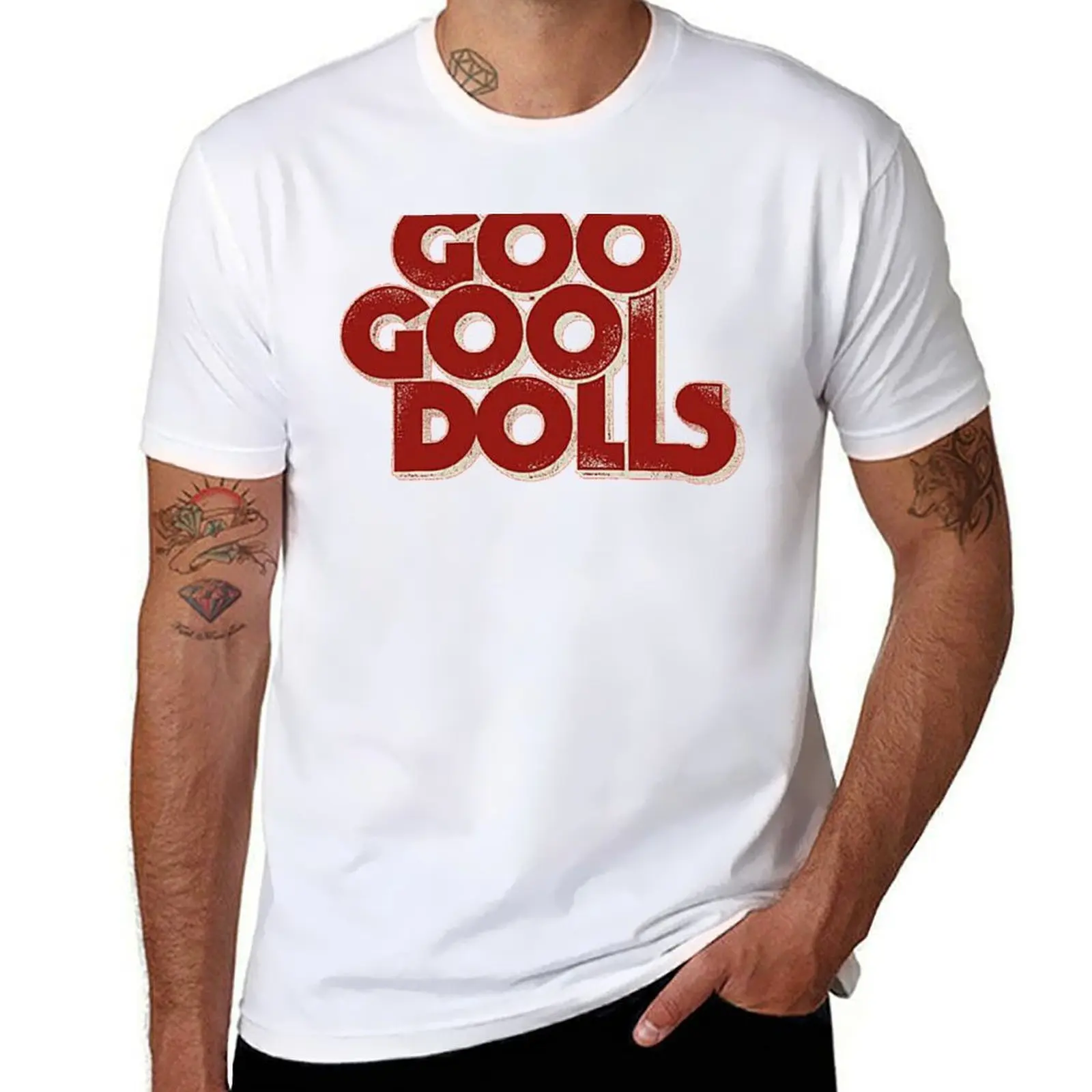 

blackwhitereddesign goo goo dolls logo band T-Shirt t shirt man plain man t shirt designer T-Shirt