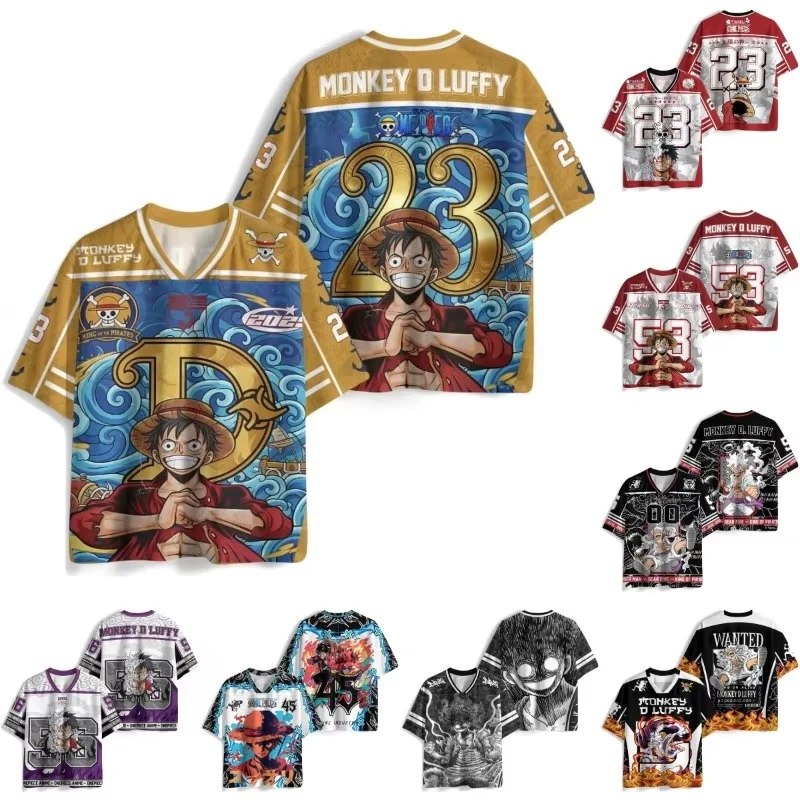 2026 New Anime One Piece Monkey D. Luffy Theme Jersey, Y2K Quick-Drying Breathable Sports Casual Unisex T-Shirt, Family Matching