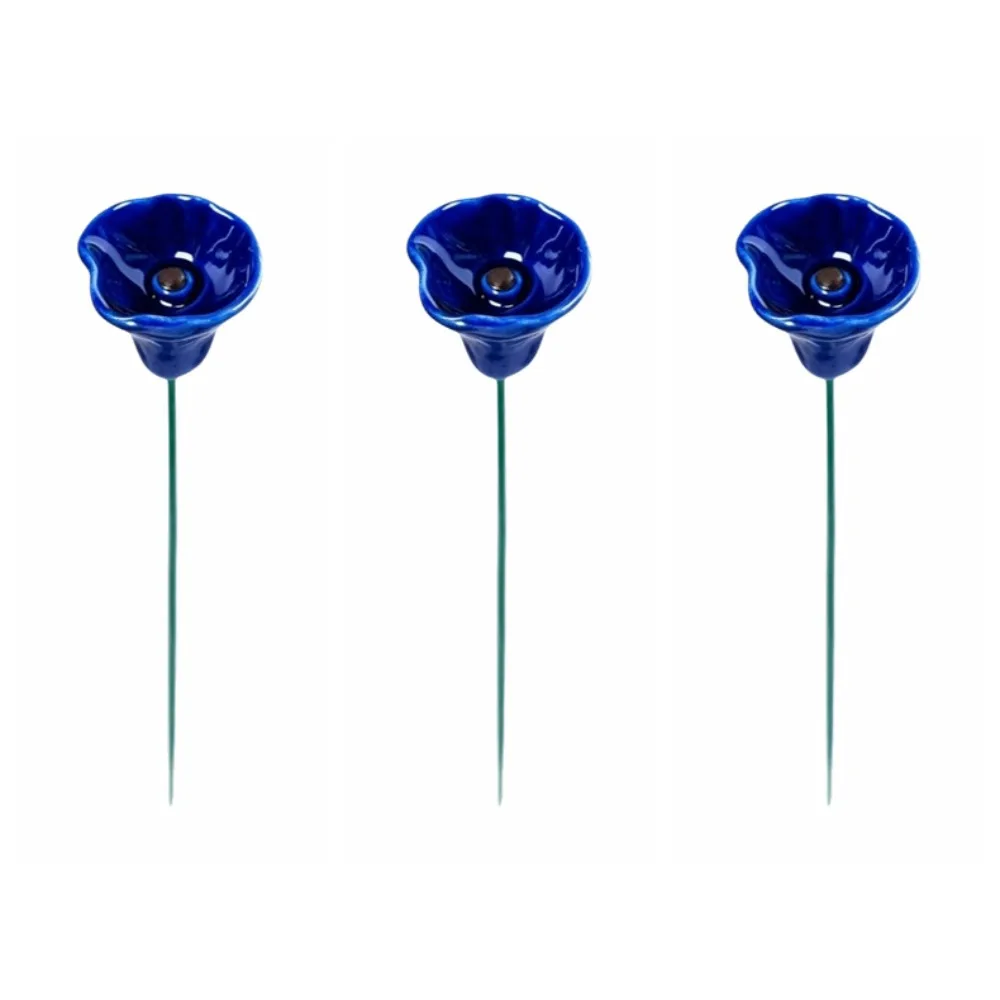 3pcs Ceramic Bee Butterfly Water Dispenser Multi-function Flower Shaped Insect Drinking Cup Garden Decoration Gifts