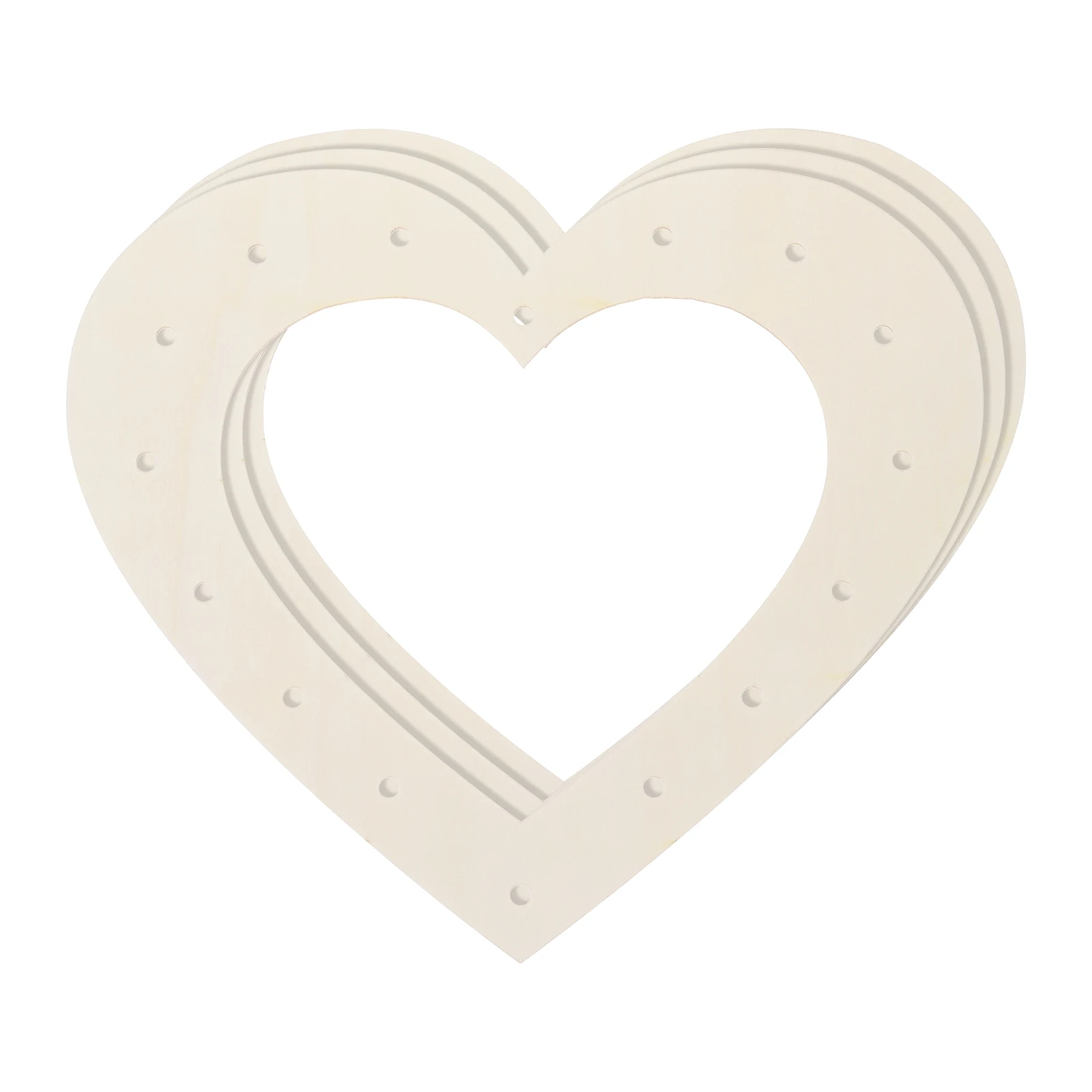 

3pcs Wooden Wreath Frames Heart Unfinished Floral Hoop Rings for DIY Christmas Easter Craft Wedding Holiday Wall Decor 11.6"x13"