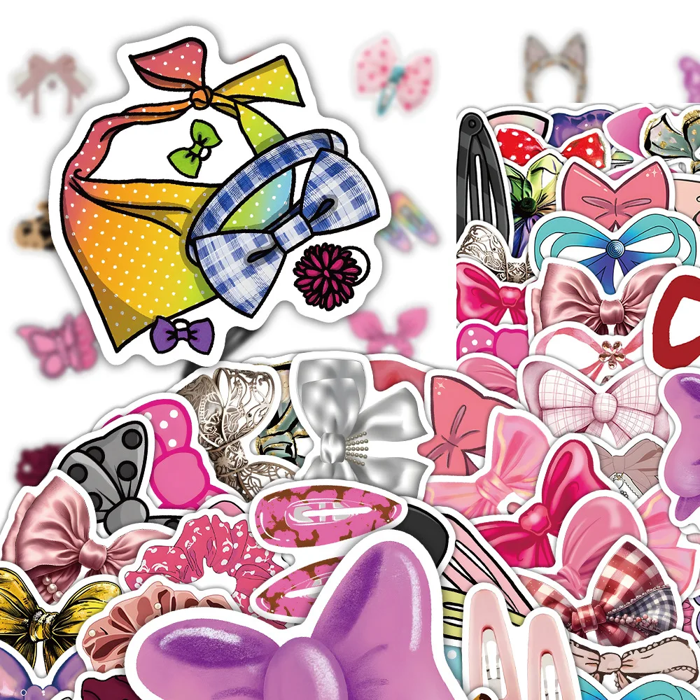 10/30/54 pçs bonito acessórios de cabelo adesivos arcos coloridos dos desenhos animados diversão doodle personalizado criativo decalques à prova dwaterproof água diy portátil
