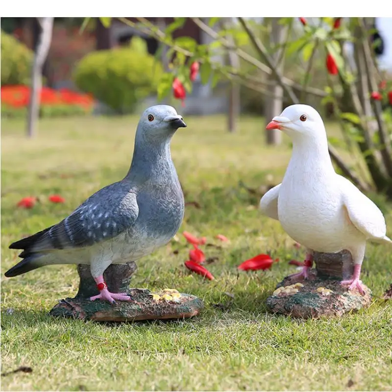 

Garden Supplies Courtyard Decorations Resin Pigeon Statue Sculpture Simulated Animal Landscaping Ornament Figurines Crafts