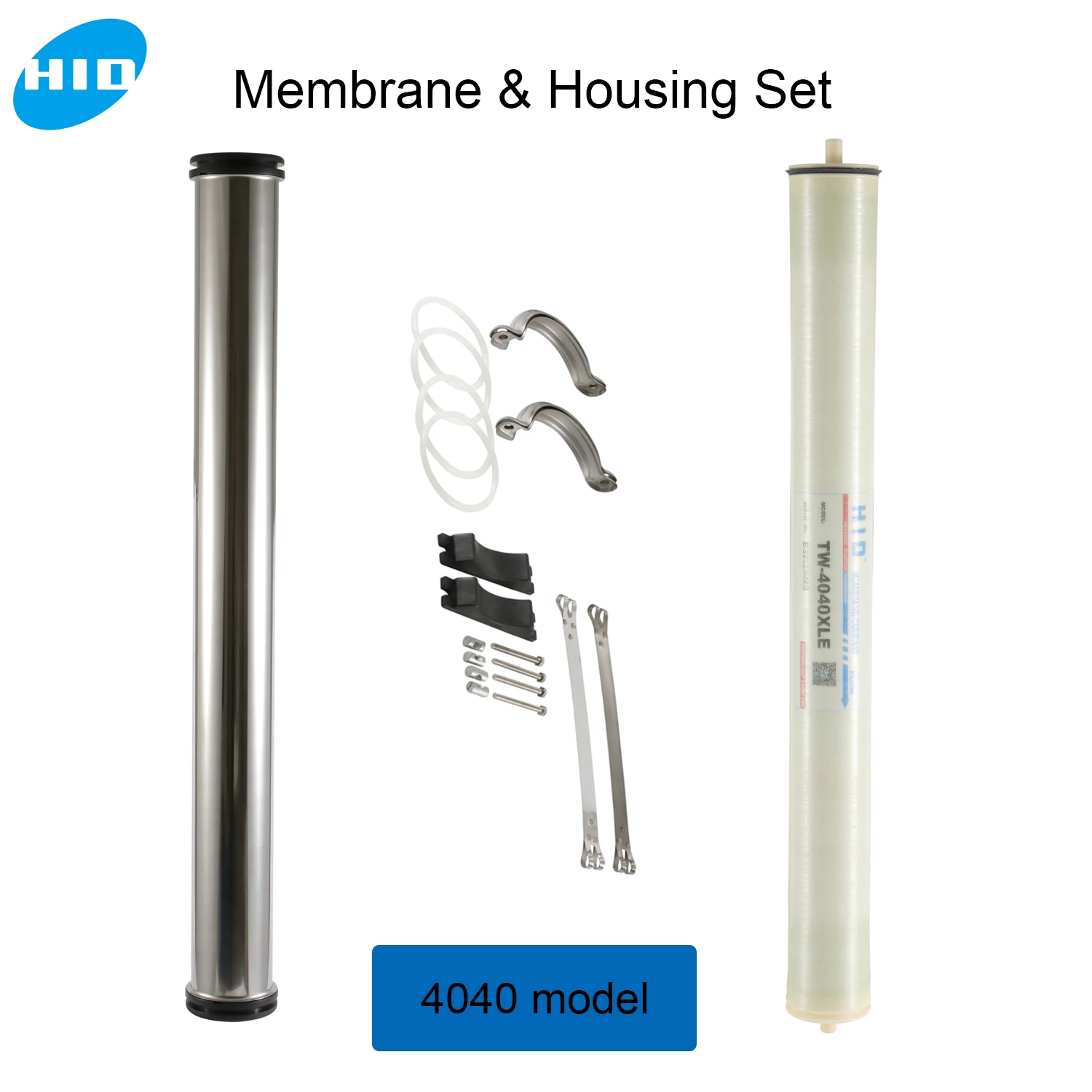 HID TW-4040XLE 4040 RO Membrane Kit 4'' x 40'' 4 Inch Seamed Stainless Steel 304 SS Membrane Housing & Accessories