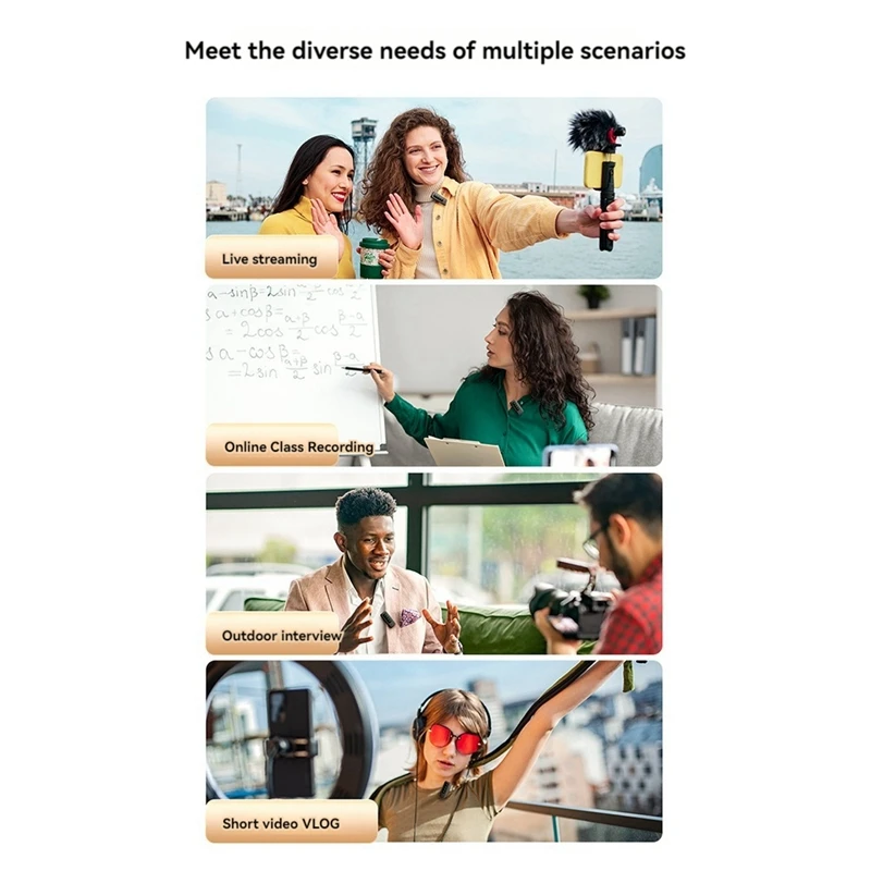 M8 Pro Wireless Lavalier Microphone With LCD Display Charging Box Noise Reduction Mic For Ios Android Live Streaming-AU47