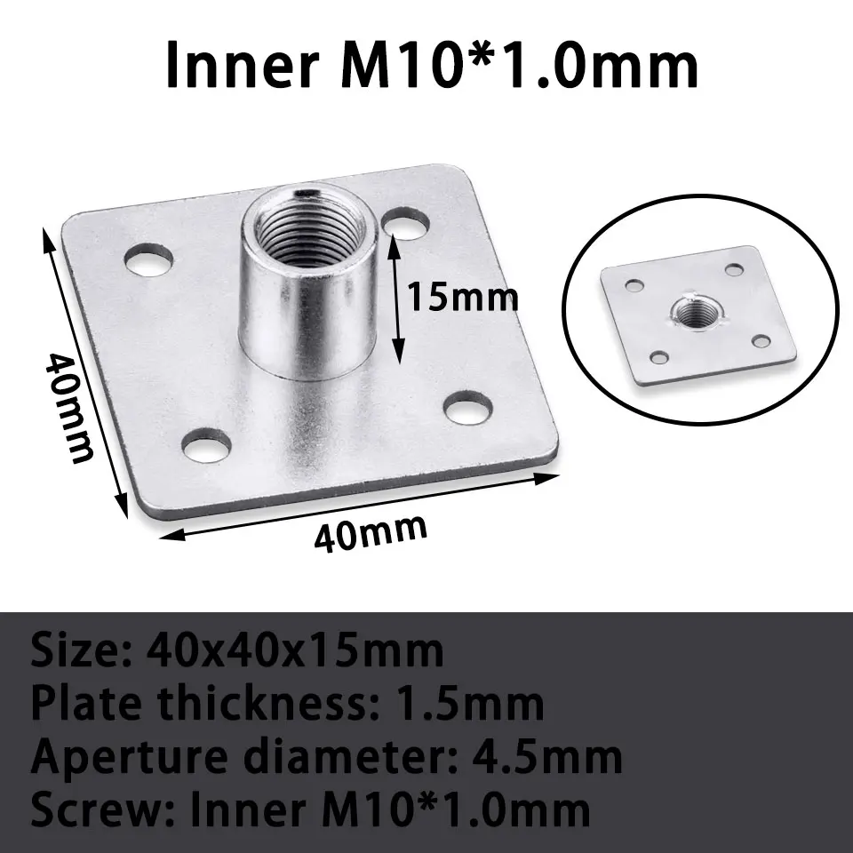 M10 M8 M6 Iron Plate Galvanized Base Cabinet Lamp Fixing Plate With Screw Mouth Hanging Plate Bracket Bottom Bracket