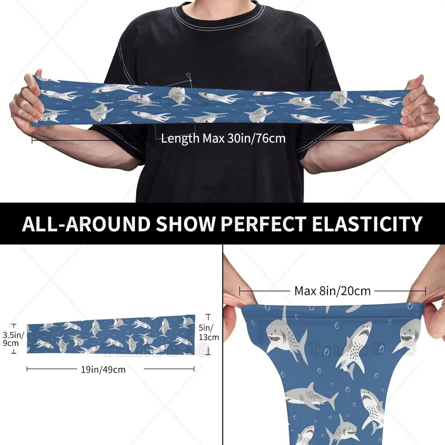 Shark Shooter Sleeves สําหรับผู้หญิงผู้ชาย Gardening Sun ปลอกแขนระบายความร้อนน่ารักปลอกแขนนน่ารัก
