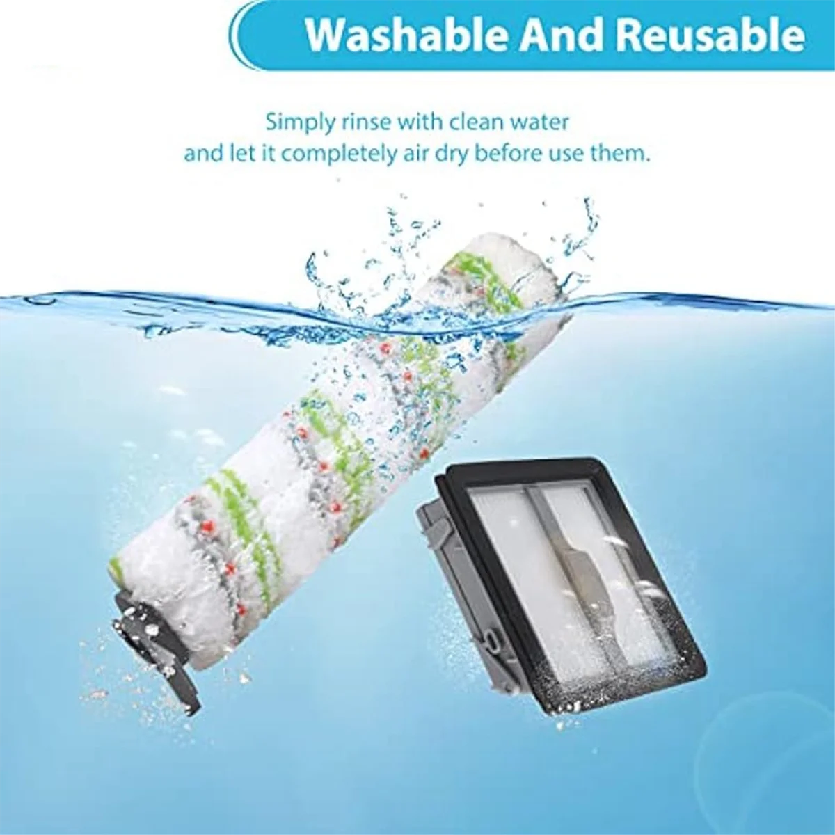 Kit de filtro de rodillo de cepillo para aspiradora en seco y húmedo Bissell X7 Crosswave Pet Pro 3279 3277 3011 3055 multisuperficie todo en uno