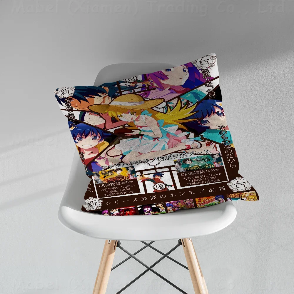 Anime Monogatari series Pillowcase toon Gift Cushion Cover Bedroom Home Sofa Chair Seat Decor pillow case