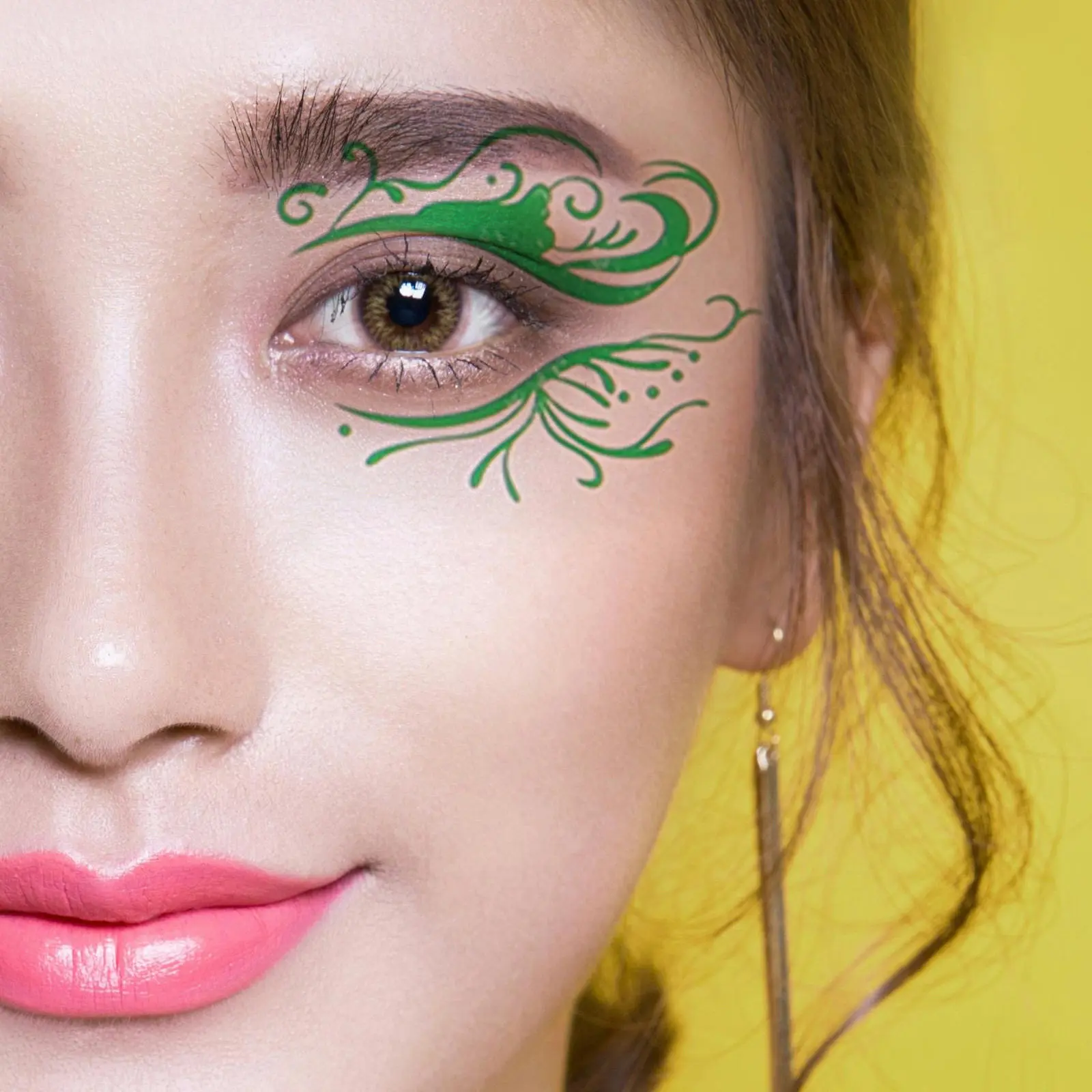 

10 Sheets Colorful Corner Eye Stickers Temporary Face Tattoos for Girls Masquerade Party Halloween Festival Makeup Eye Tattoo