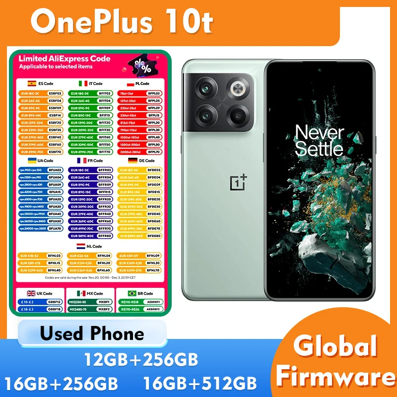 Смартфон OnePlus 10t 5G 12 ГБ 16 ГБ ОЗУ 256 ГБ 512 ГБ ПЗУ 6,7-дюймовый аккумулятор 4800 мАч 50 МП пиксельная задняя камера используется телефон Смартфон OnePlus 10t 5G 12 ГБ 16 ГБ ОЗУ 256 ГБ 512 ГБ ПЗУ 6,7-дюймовый аккумулятор 4800 мАч 50 МП пиксельная задняя камера используется телефон