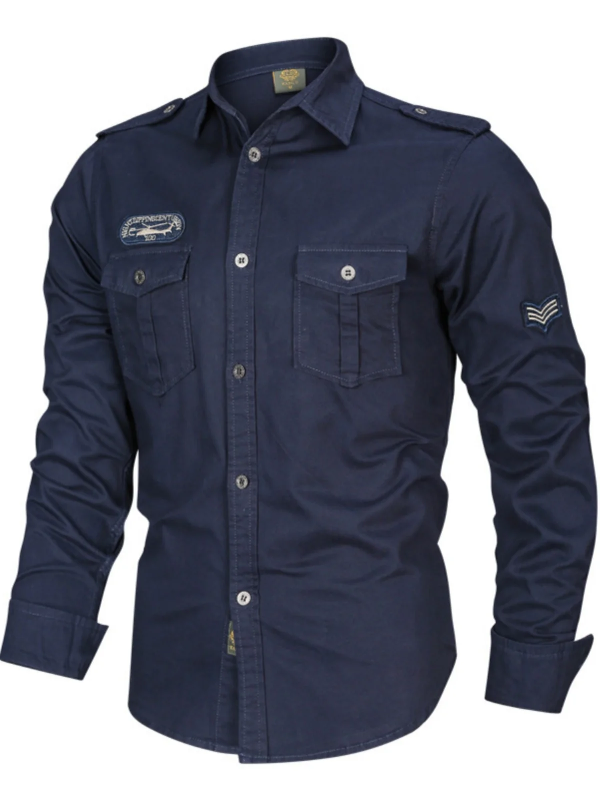 

Pure Cotton Long Sleeve Work Shirt American Military Style Men's Clothing Oxford Fabric Flip Collar Youth Fashion Autumn Wear