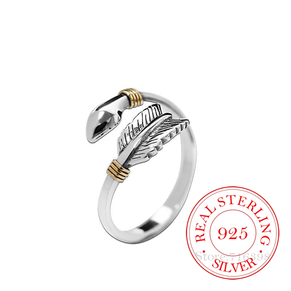 Korean 925 Sterling Silver Vintage Arrows Snake Head Adjustable Finger Rings For Women Money 925 Wedding Party Jewelry Gift