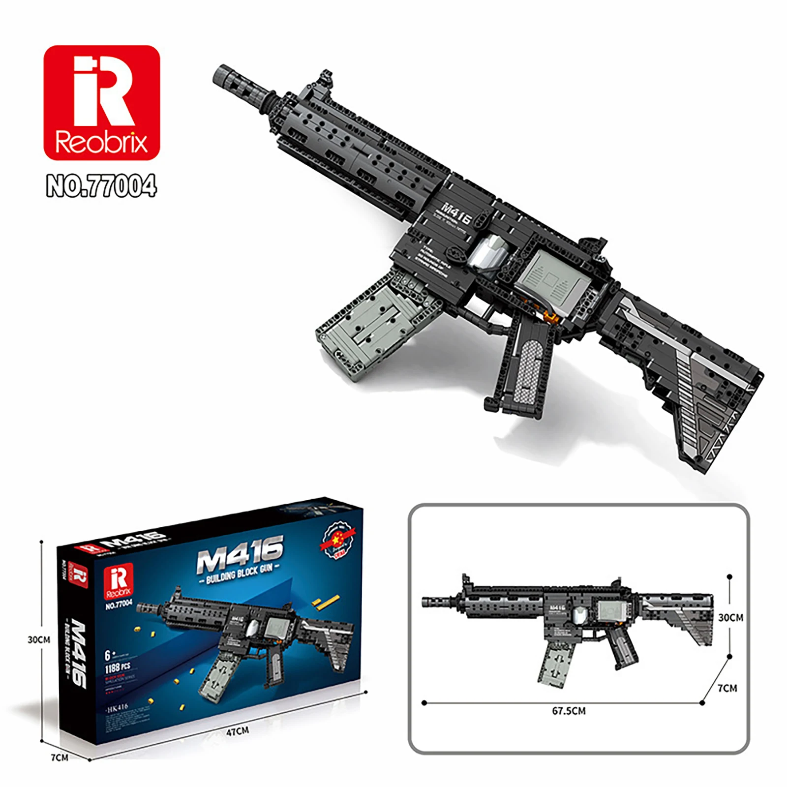 

1101PCS Assault Rifle Pistol Sniper Rifle Model Building Blocks Military Can Shoot Simulation Gun Bricks Kids Toys Gifts 77004