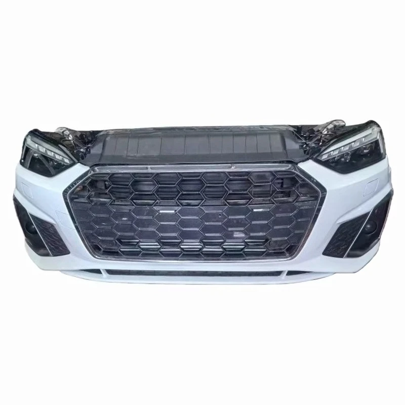 

2023 for A5 Front Bumper with Radiator Set Used Plastic+ABS Bolt-On White/Black Paint