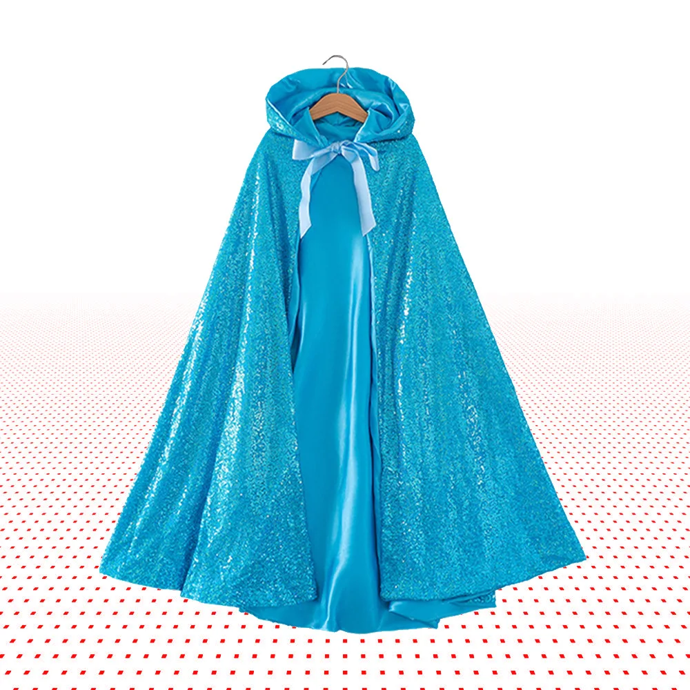 Anna Princess Cosplay Cloak para meninas, Velvet Cape, Anime Cartoon Costume, Capa extravagante quente, Festa de Halloween, Crianças