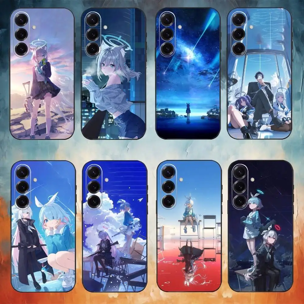 

Blue A-Archive Game Phone Case For Samsung Galaxy A73,A72,A71,A70,A53,A52,A51,Others Soft Black Cover