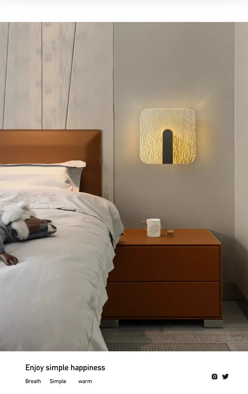 New Light Luxury Acrylic Wall Lamp AC90-260V Staircase Hallway Background Wall Living Room Bedroom Bedside Minimalist Wall Lamp