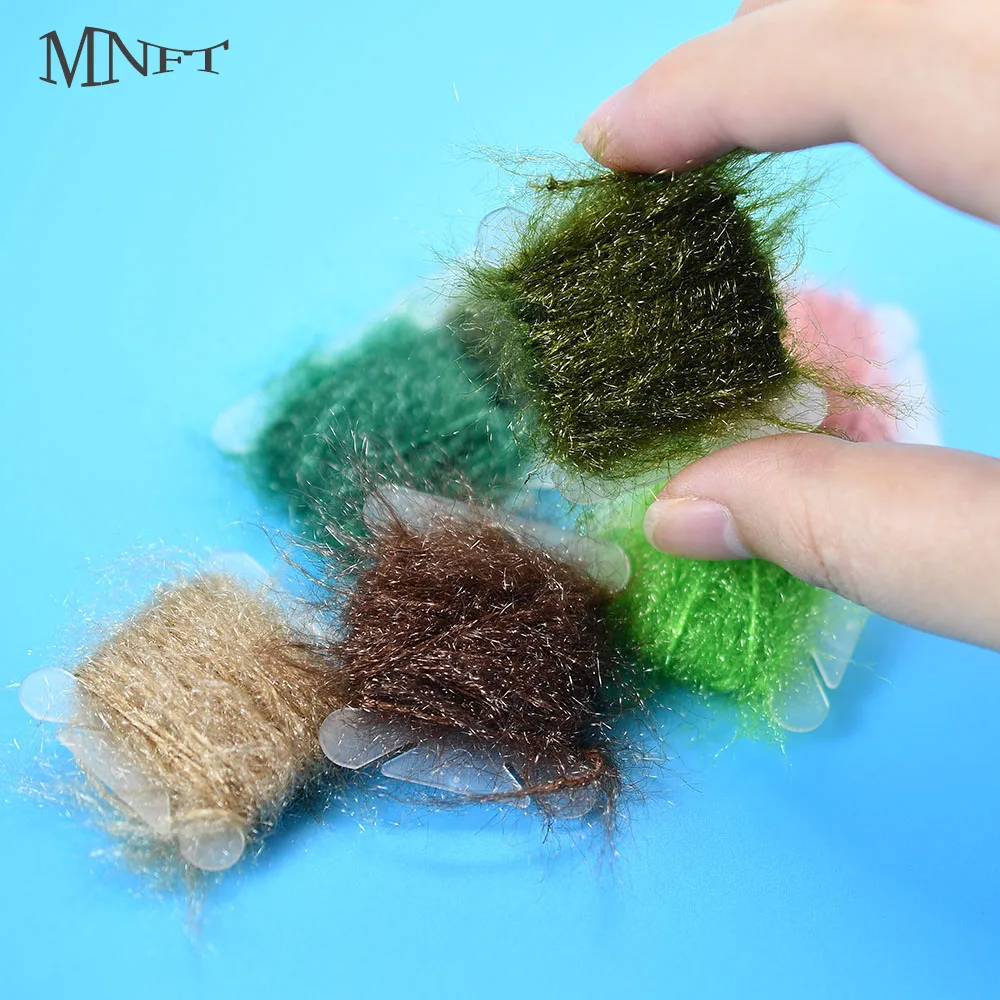 2 uds 6 m/unids Material de atado de moscas Dub chenilla hilo de fibra brillante Streamer de agua salada Ninfa Scud Wooly Bugger sanguijuela atado de moscas