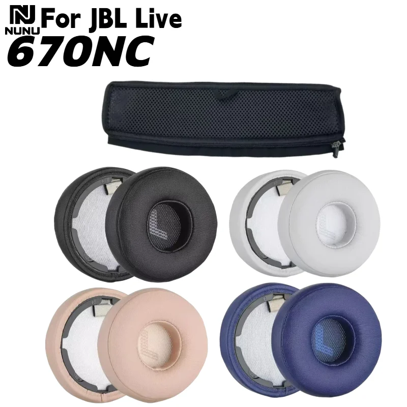 

Replacement Protein skin memory sponge Ear Pads With buckle /zipper head beam protective cover For JBL TLIVE 670NC Headphones