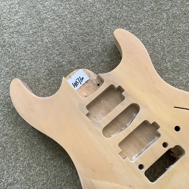 HB760 Unfinished  Electric Guitar Body HSH Pickups Solid Basswood Two Points Fixed Tremolo Parts Replace Accessories NO Paints