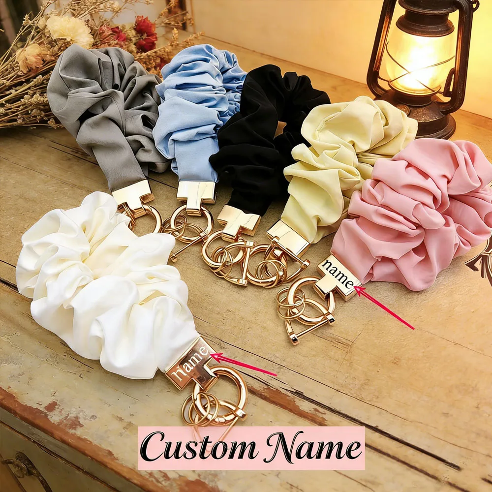 Soft Silk Wrist Lanyard  Keyring Large Intestine Elastic Key Chain Ring New Portable Anti-lost Car Straps Stylish Keychain Gift