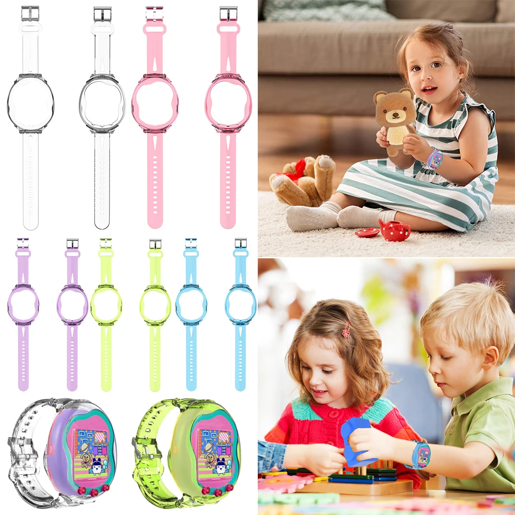 

Ремешок из ТПУ для Тамагочи, противоударный защитный чехол, универсальный регулируемый защитный чехол с защитой от падения для детей и подростков, 6,3-8,85 дюйма